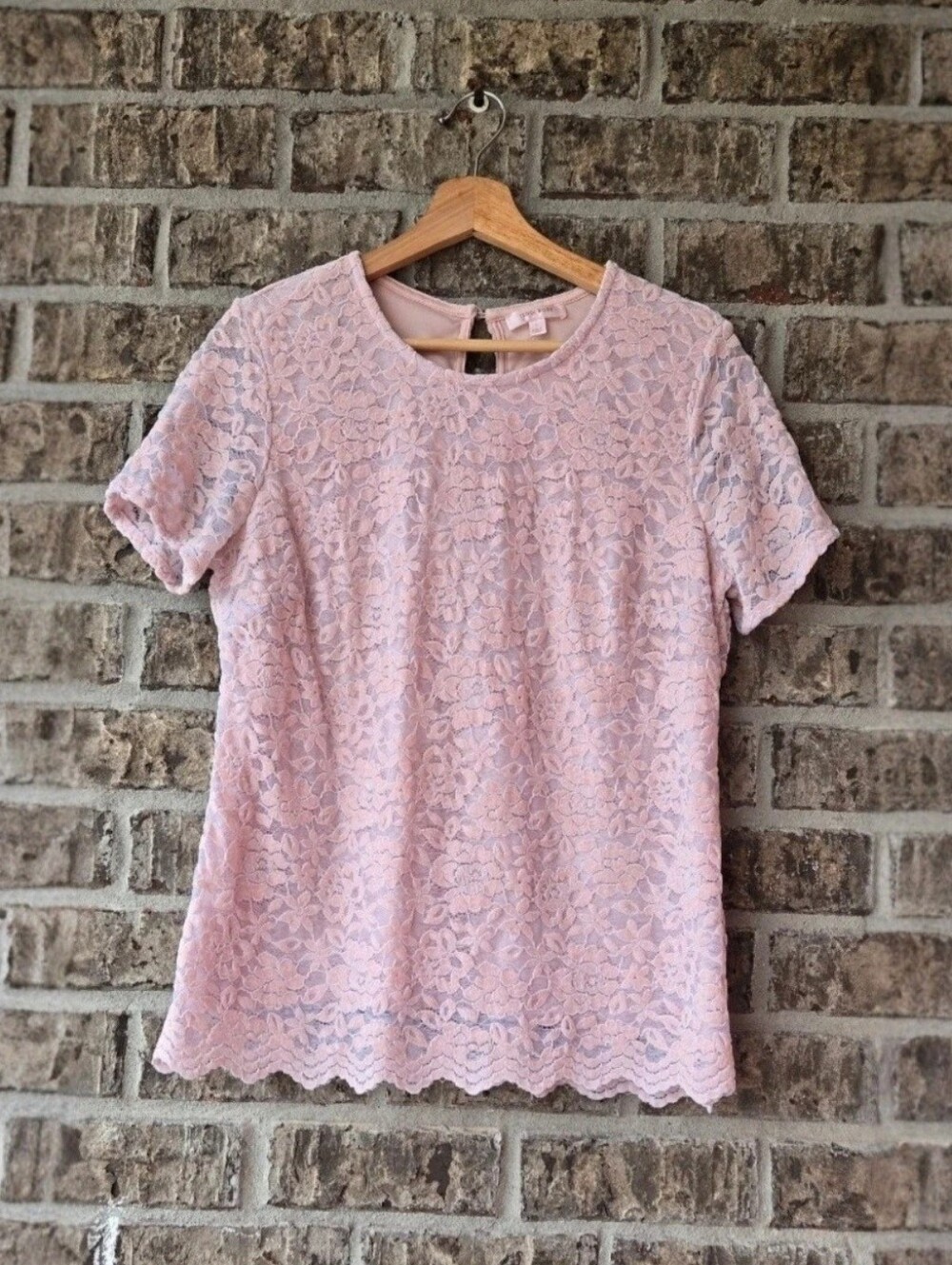 Teddi Rose Women's Lace Camisole Tank Top - Blush Pink / Size L